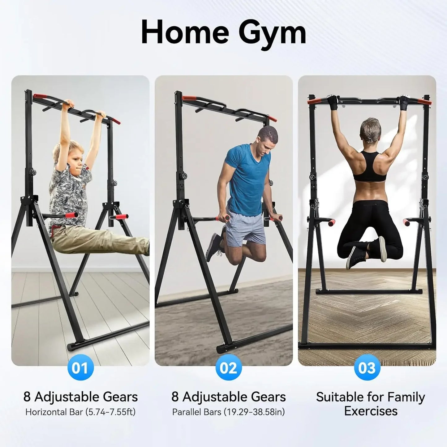 Foldable Power Tower Dip Station Triangular Pull Up Station 200Kg
