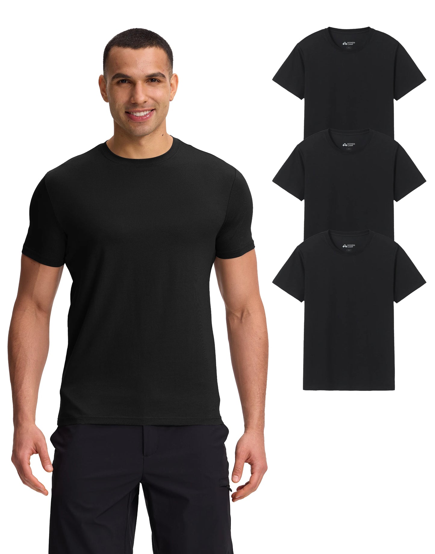 Pioneer Camp Men's Soft Bamboo Viscose Crew Neck Casual T Shirt