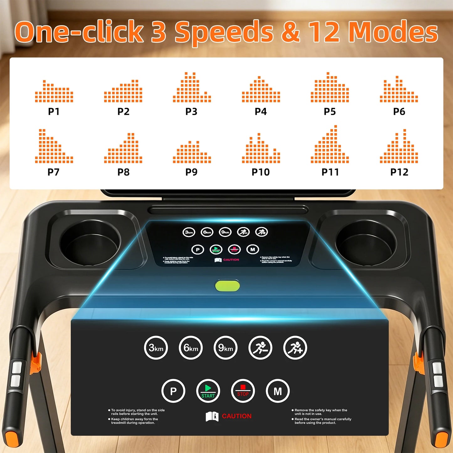 3-in-1 Foldable Walking Pad Treadmill With 12 Percent Incline