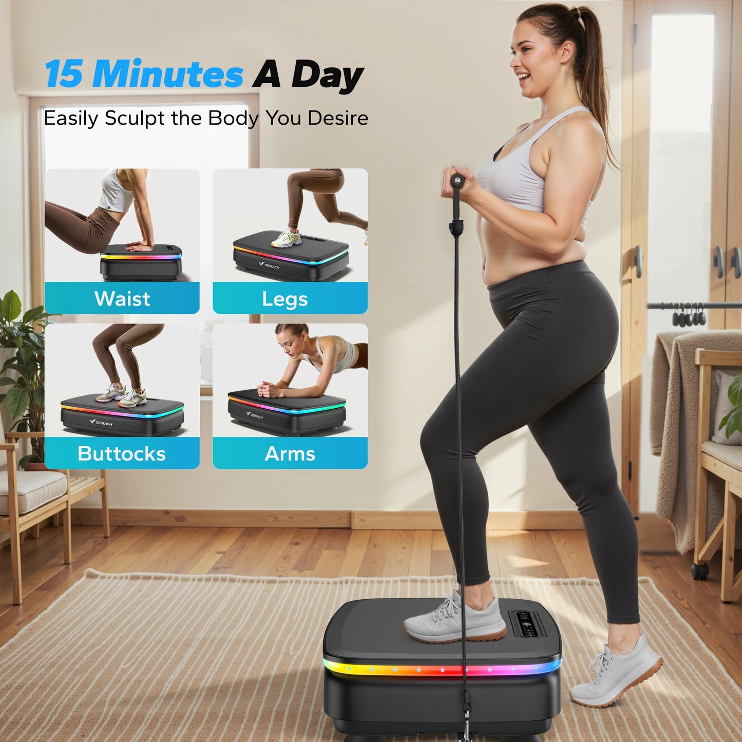 Merach Vibration Plate Exercise Machine With Remote