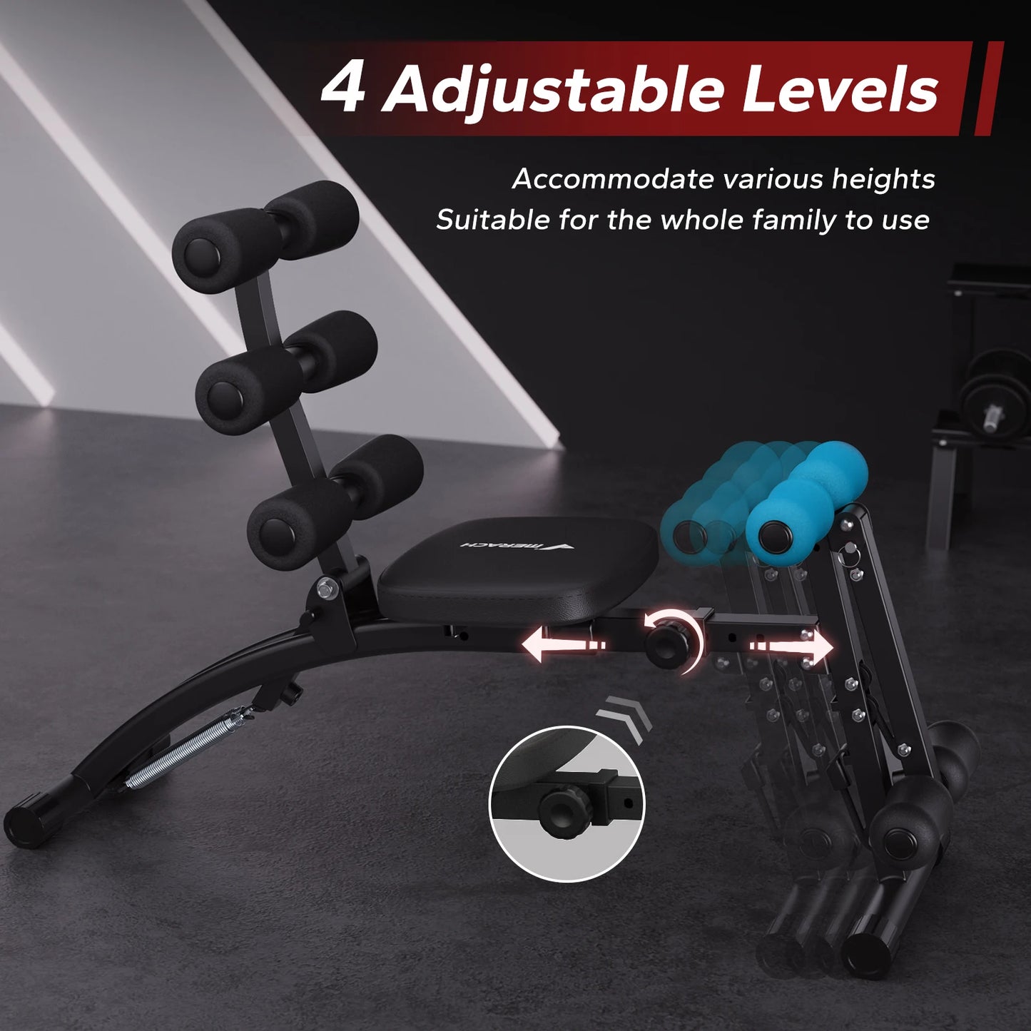 Merach Adjustable Ab Machine Multi Functional Workout Bench