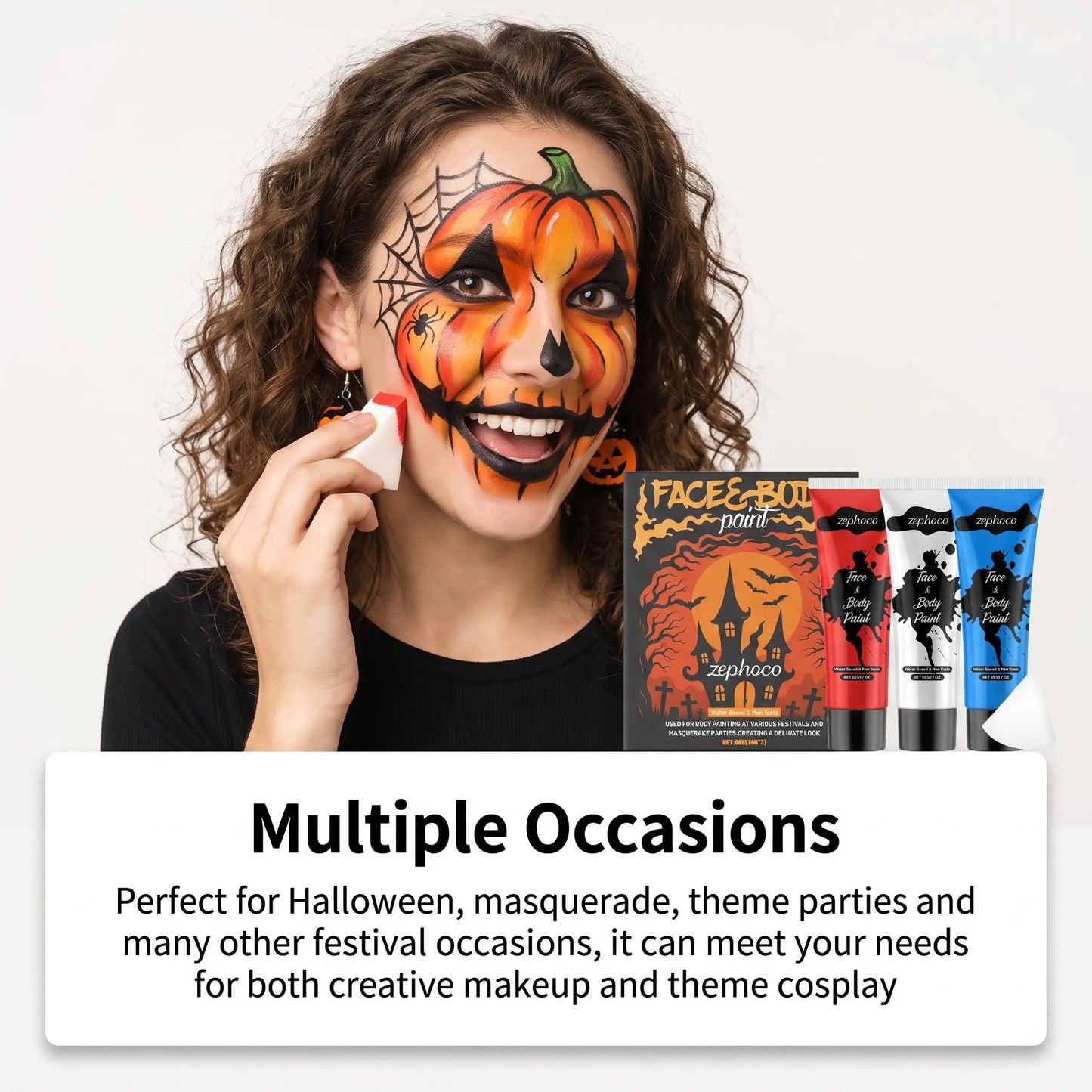 Zephoco Halloween Face Body Paint Kit Water-Soluble Palette