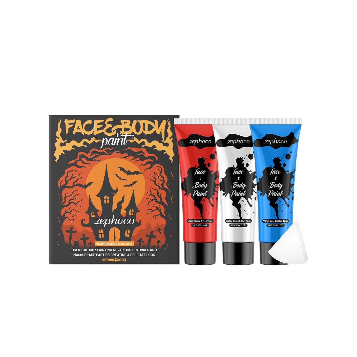 Zephoco Halloween Face Body Paint Kit Water-Soluble Palette