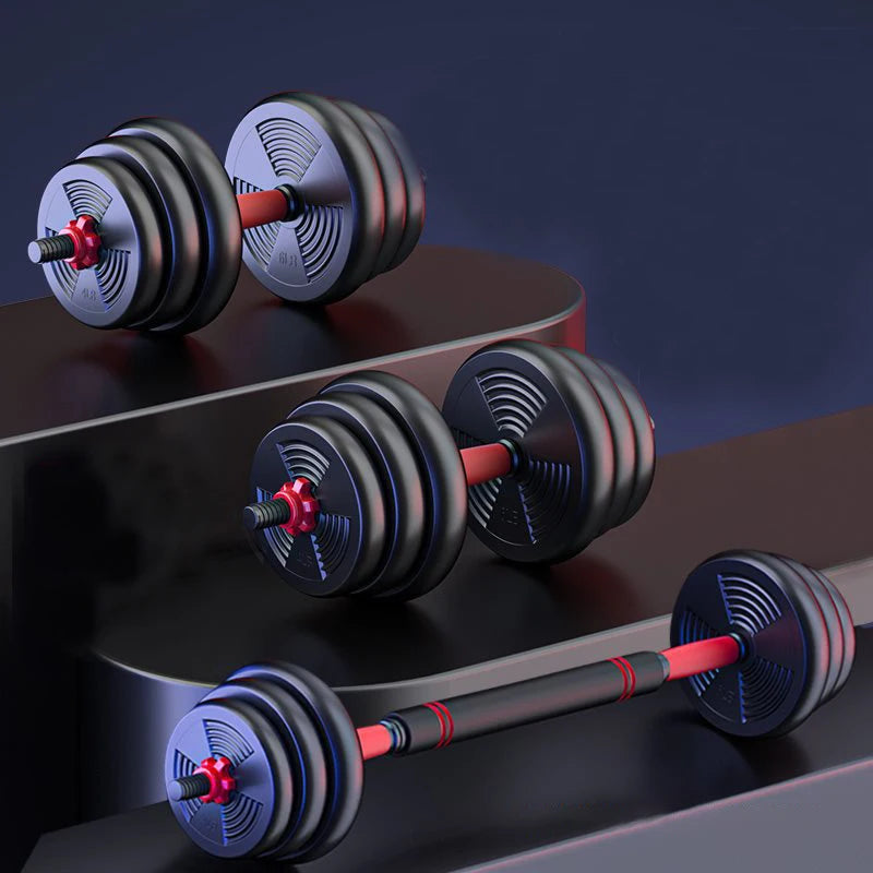 Adjustable Dumbbell To Barbell Set With Anti Slide Grip