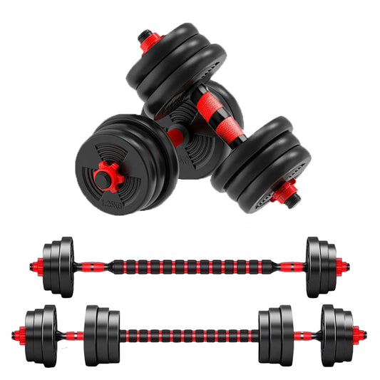 Adjustable Dumbbell To Barbell Set With Anti Slide Grip