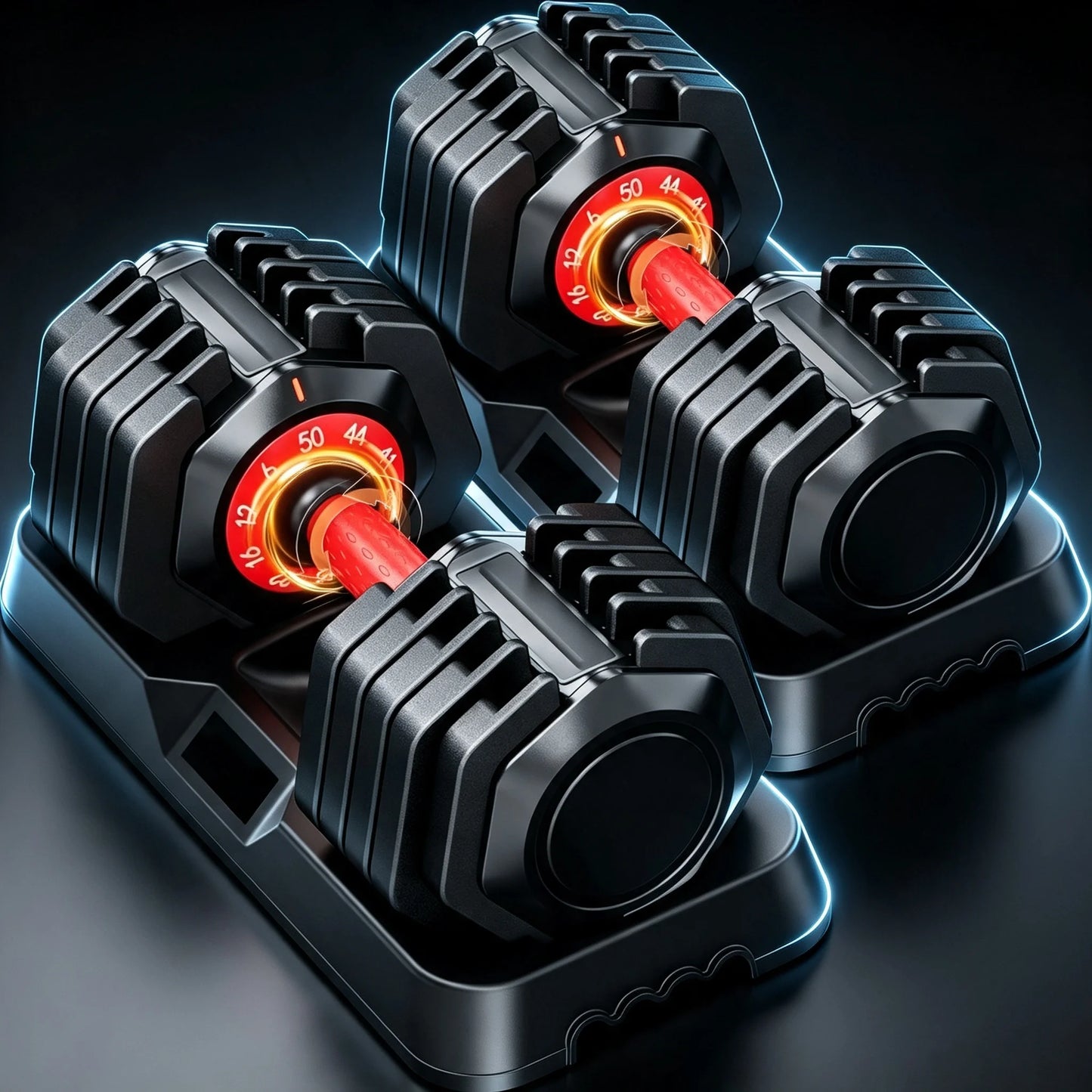 Adjustable Dumbbell Set With Stand For Home Gym