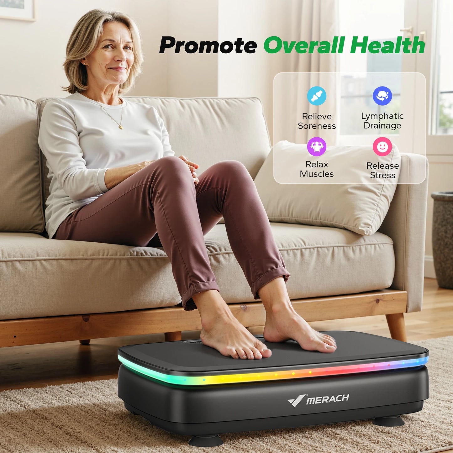 Merach Vibration Plate Exercise Machine With Remote