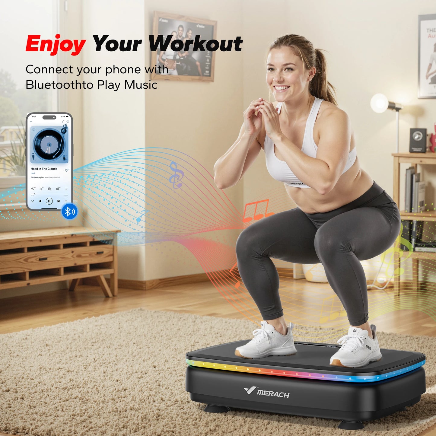 Merach Vibration Plate Exercise Machine With Remote