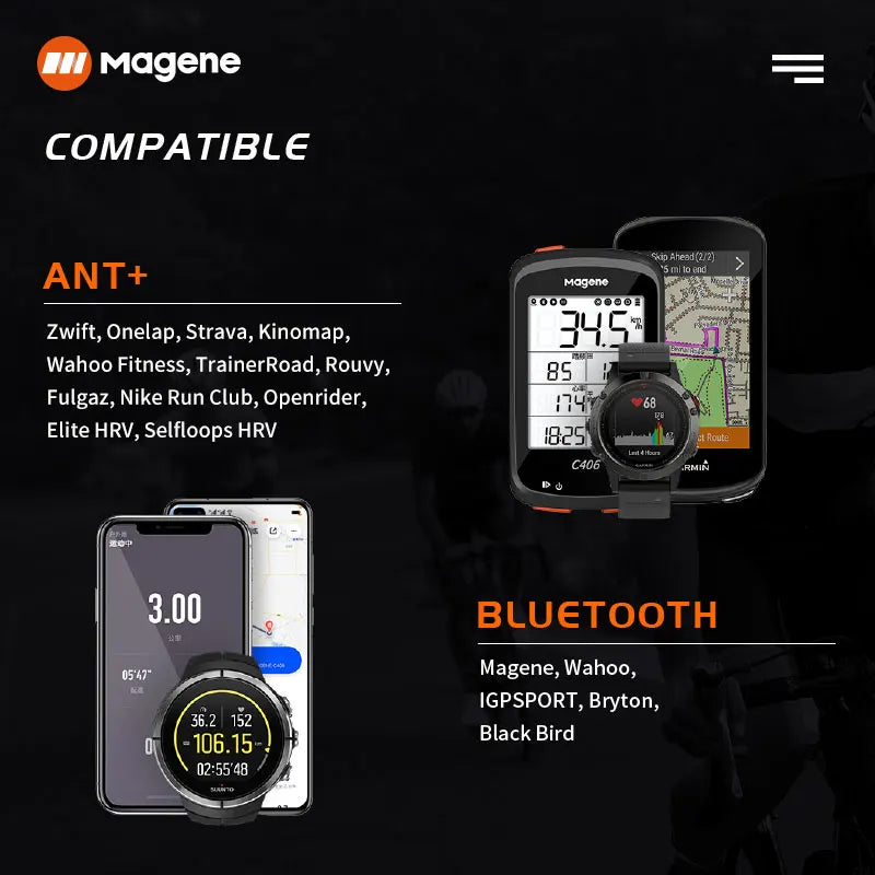 Magene H64 Heart Rate Sensor Dual ANT Bluetooth Chest Strap