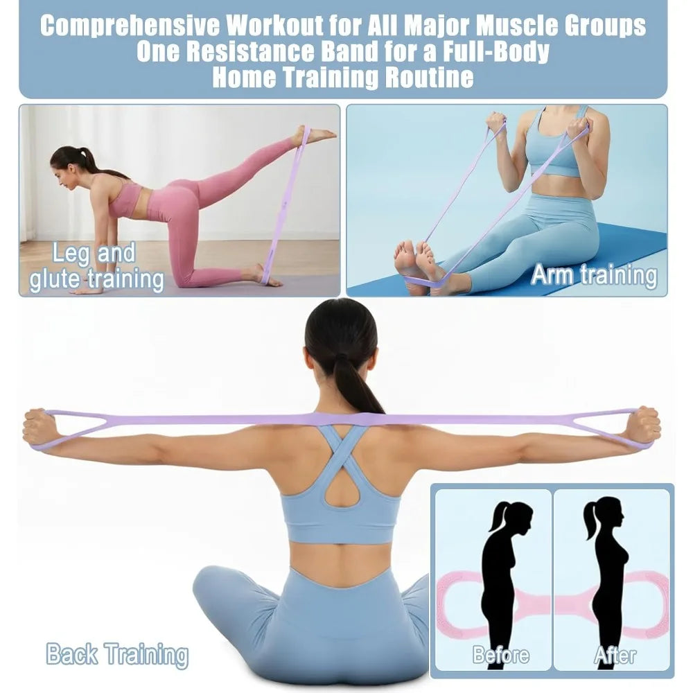 Figure Eight Resistance Bands With Handles For Strength Training