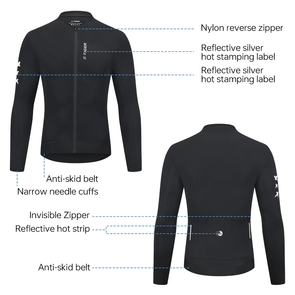 X-Tiger Men's Road Cycling Jersey With Uv Protection