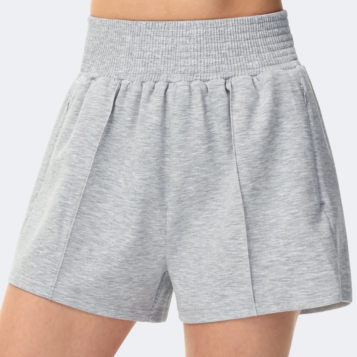 The Gym People Women's High Waist Athletic Shorts With Zipper Pockets