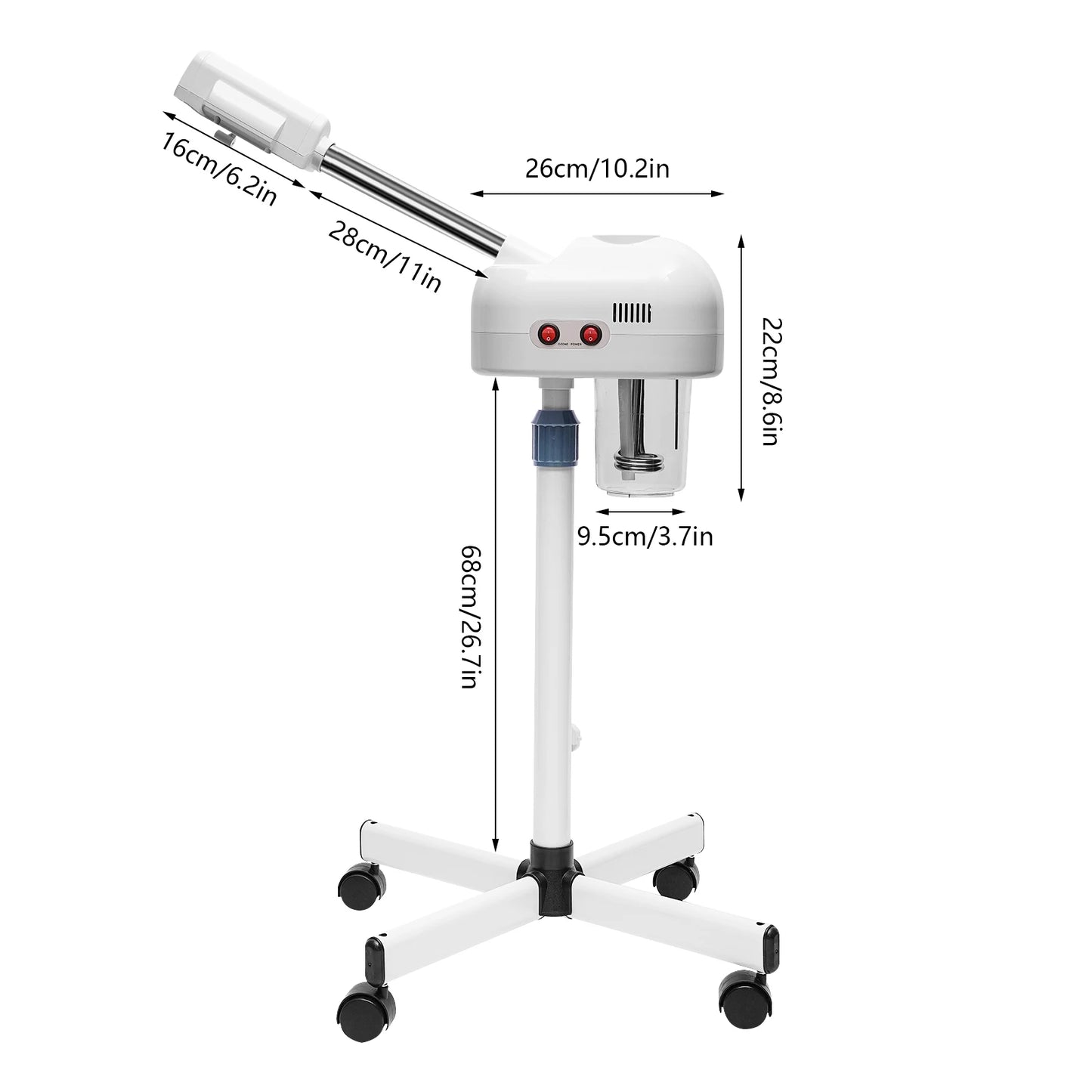 Bymaocar Ozone Facial Steamer With Height Adjustable Sprayer