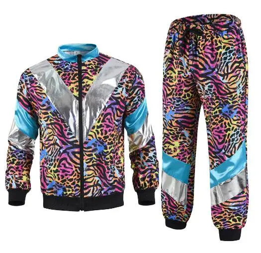 Disco Tracksuit 2 Piece Jacket And Pants Set Unisex Cosplay