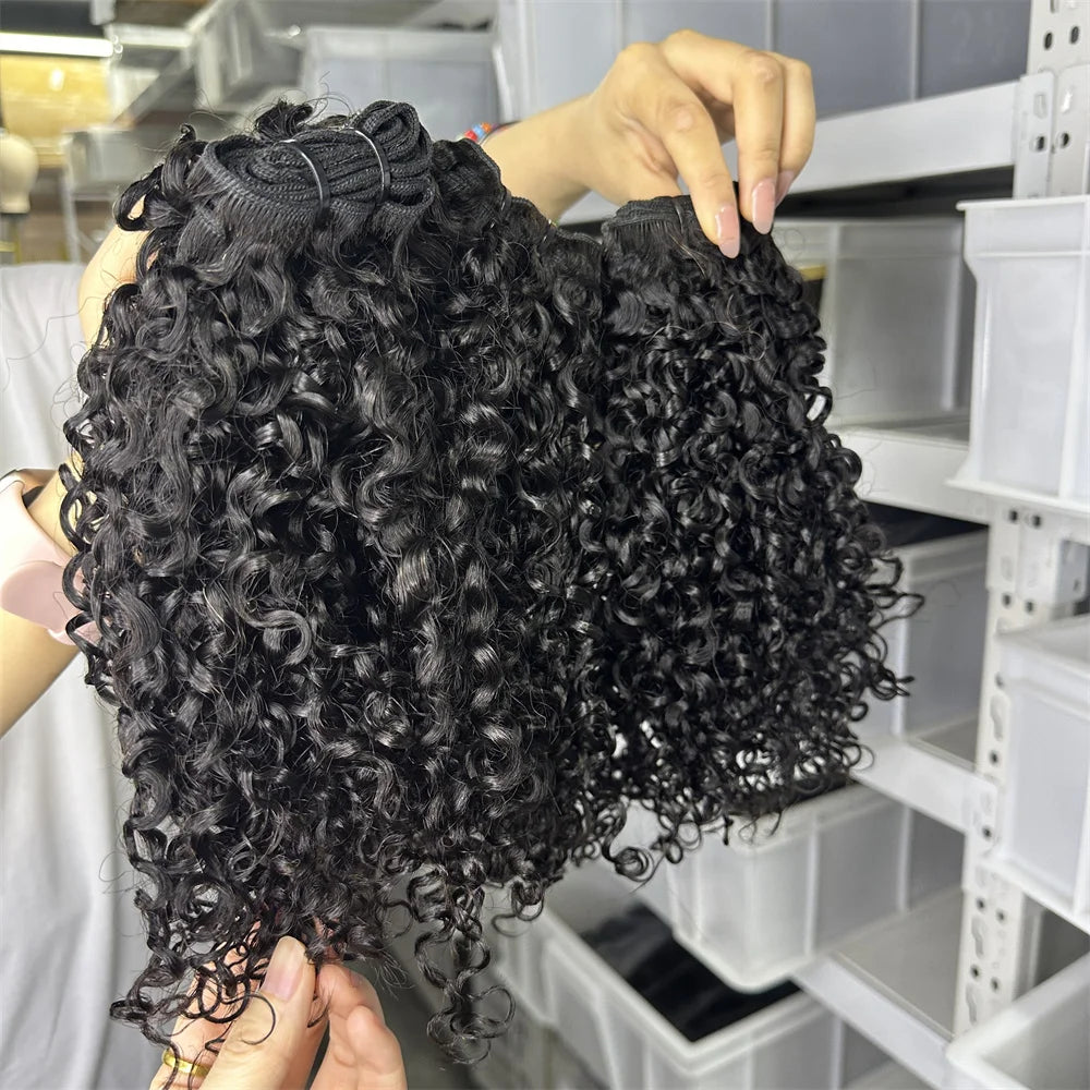 Millionaire Queen 3B3C Burmese Pixie Curly Hair Bundles Virgin Remy Human Hair