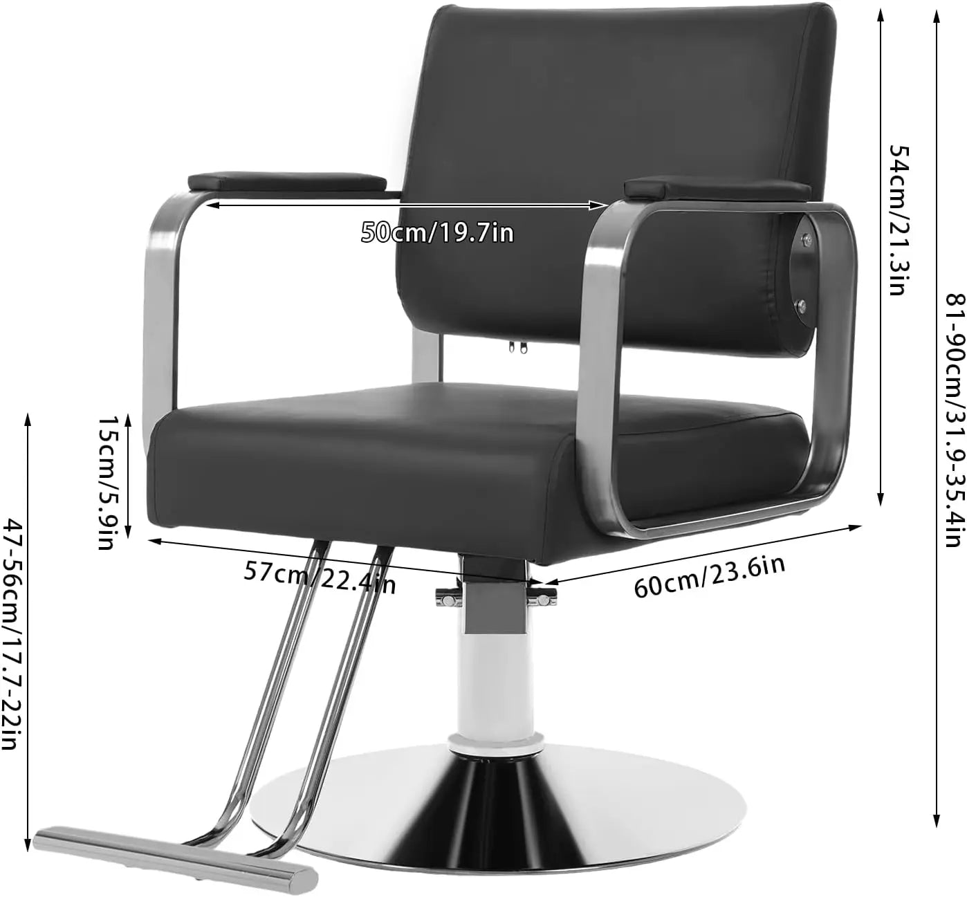 Salon Barber Chair With Hydraulic Pump 360 Degrees Rotating 440Lbs