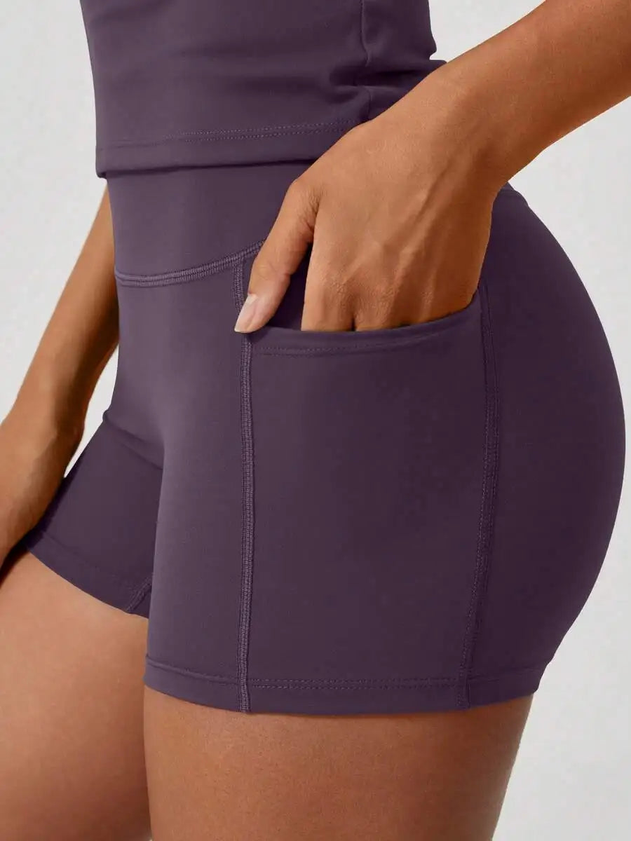 Women's Seamless Backless Yoga Shorts Set