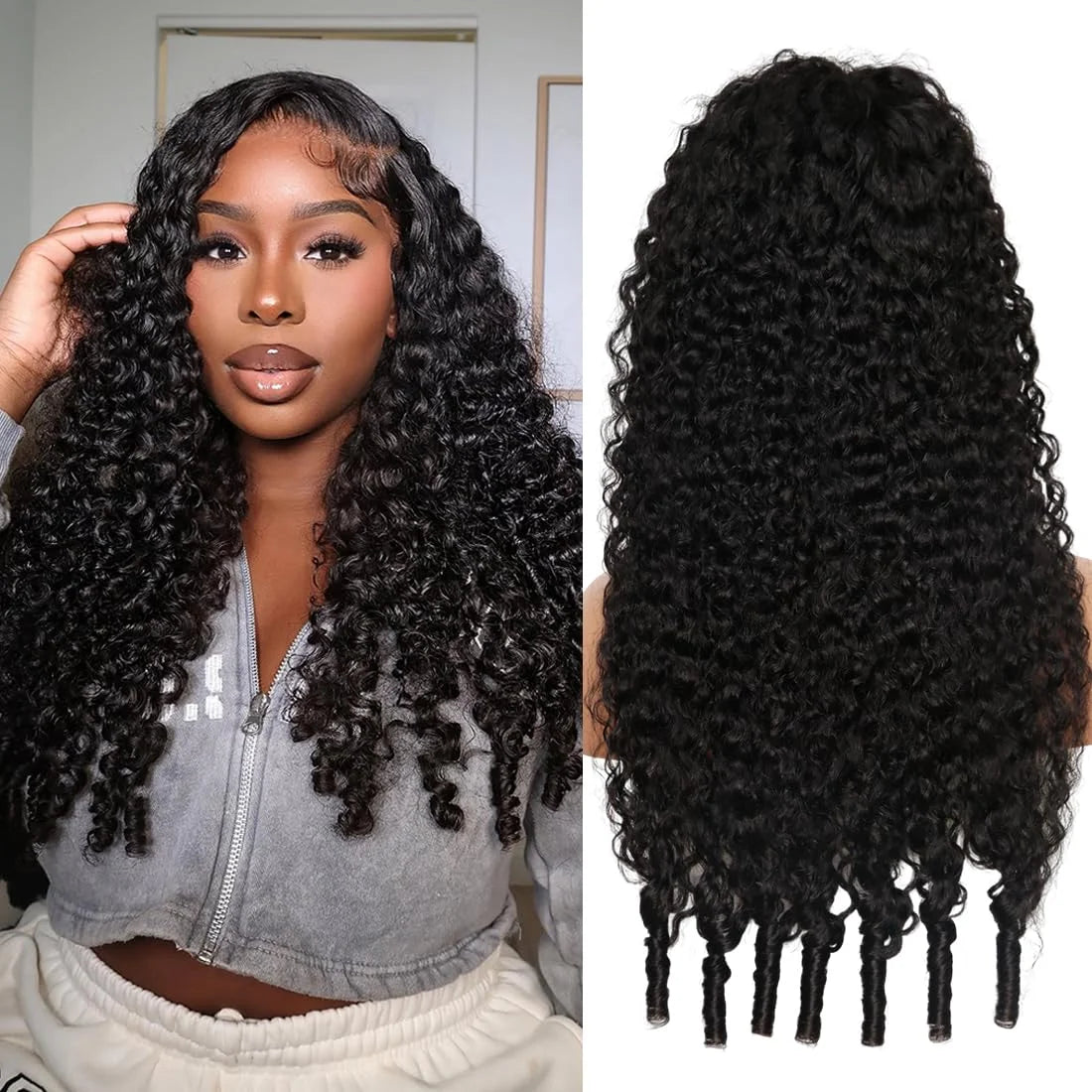 Pobokix Burmese Curly Lace Frontal Wig 100 Percent Human Hair