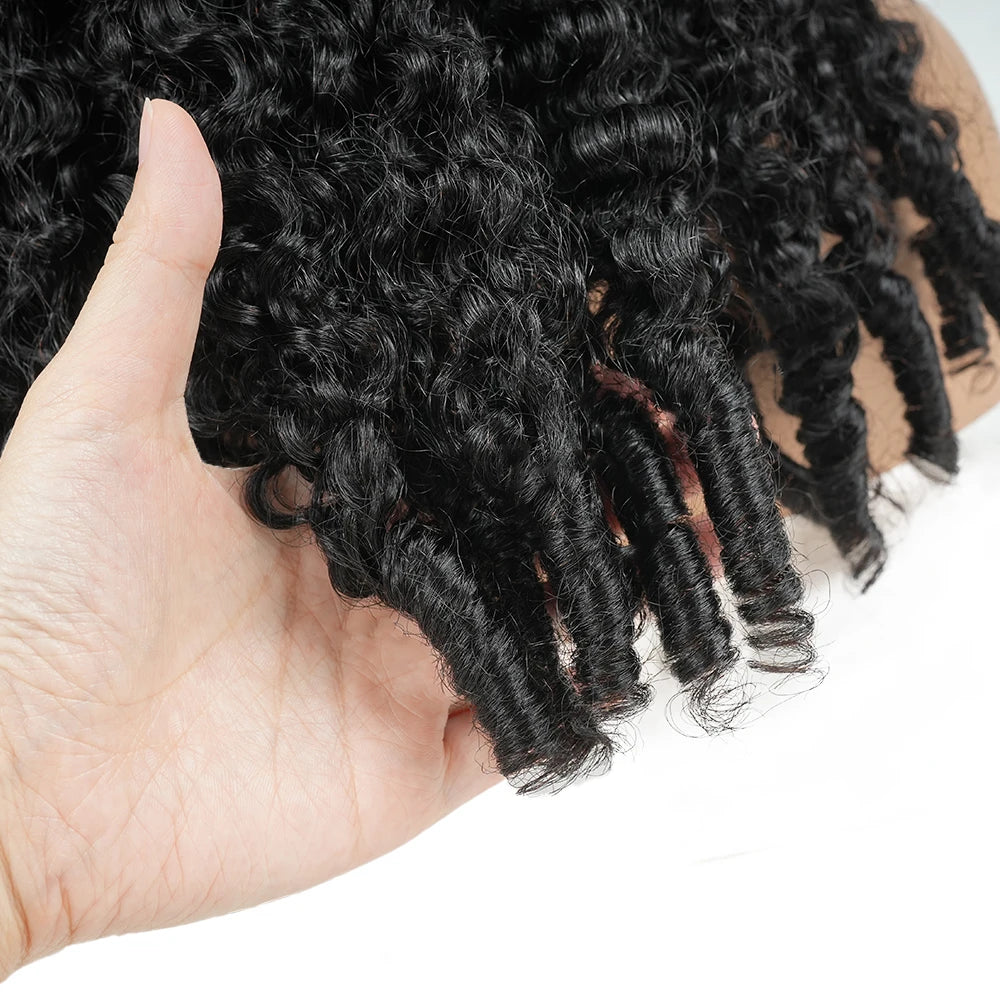Pobokix Burmese Curly Lace Frontal Wig 100 Percent Human Hair