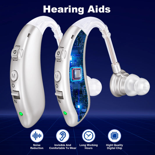 K&FCOPTEE Volume Adjustable Invisible Rechargeable Hearing Aids