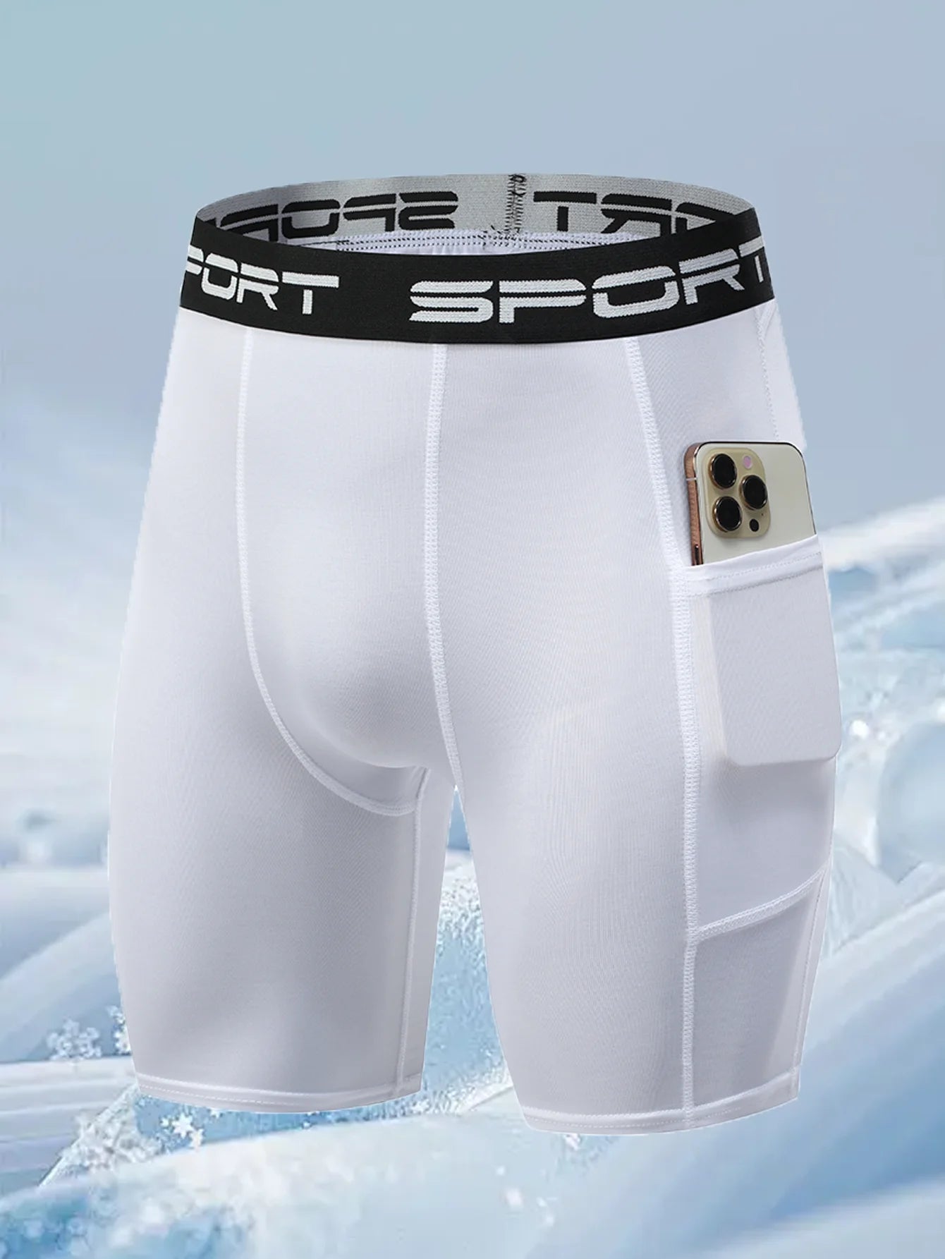 Men's Sports Compression Shorts With Phone Pocket