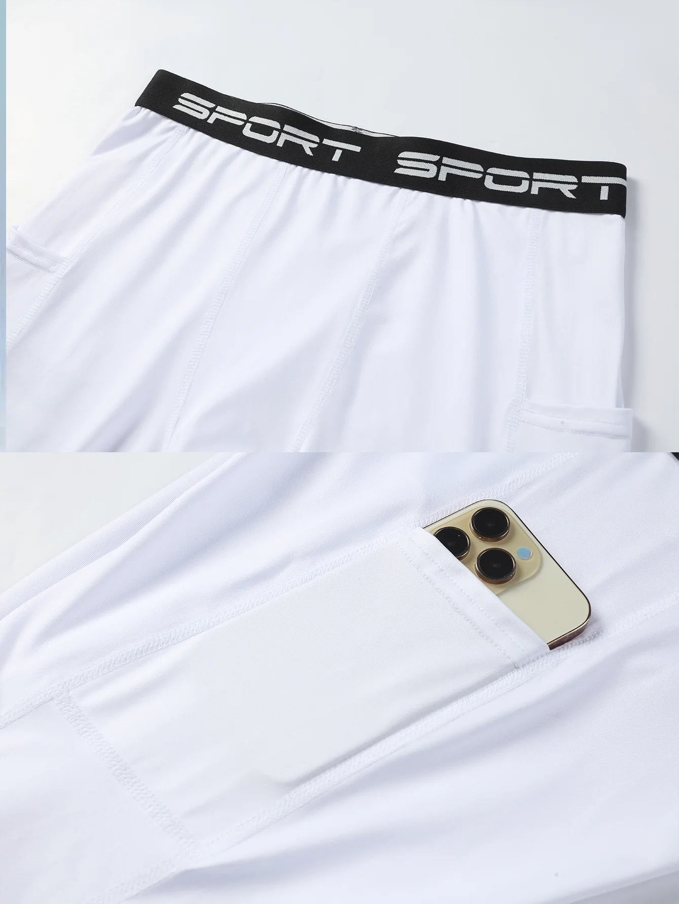 Men's Sports Compression Shorts With Phone Pocket
