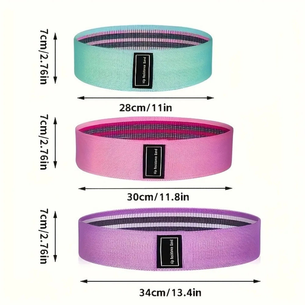 Set Of 3 Resistance Exercise Loop Bands For Fitness