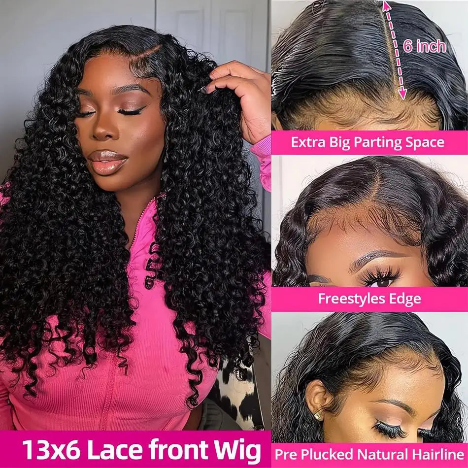 Rosslyn Burmese Curly Brazilian Hair Wig Transparent Lace Front