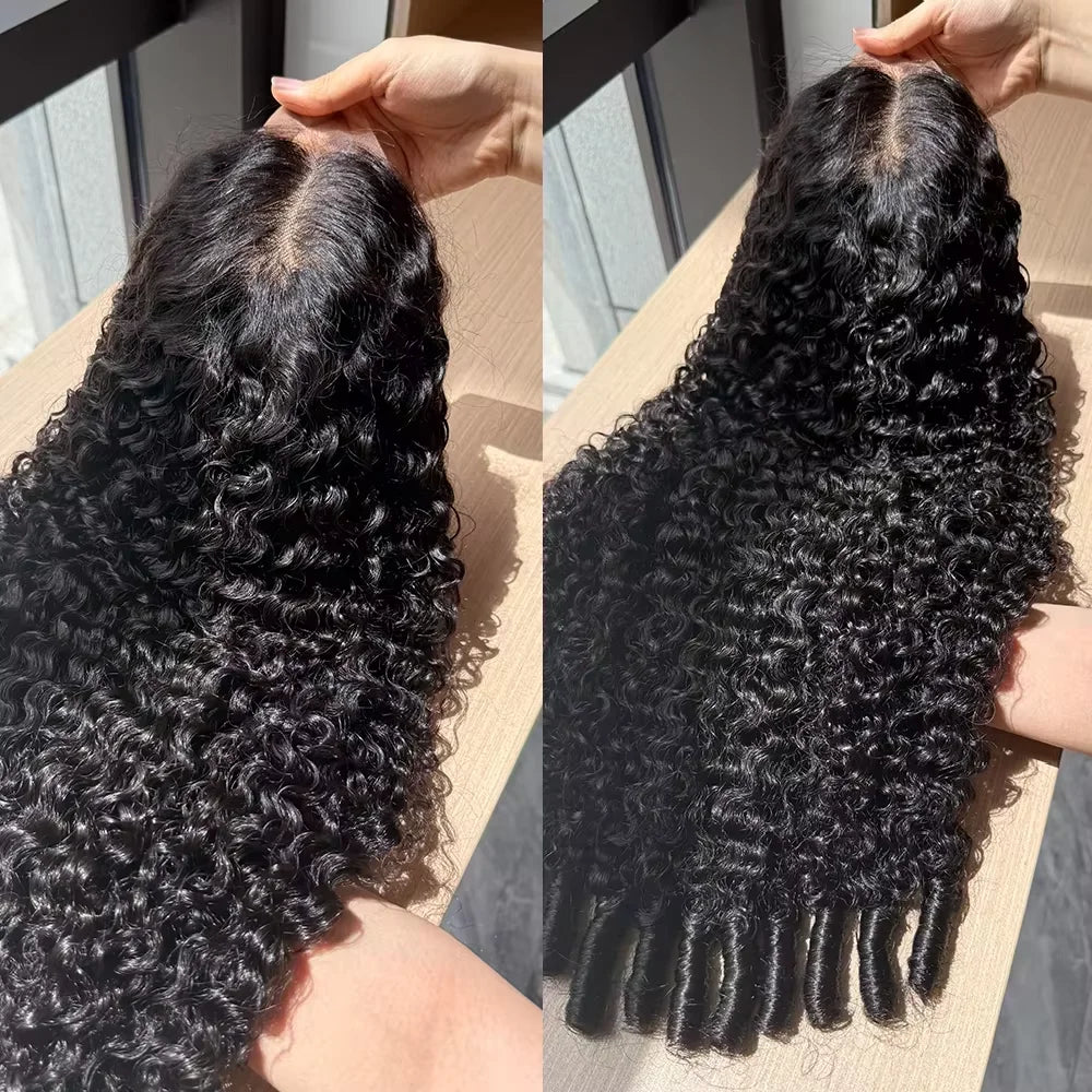 Pobokix Burmese Curly Lace Frontal Wig 100 Percent Human Hair