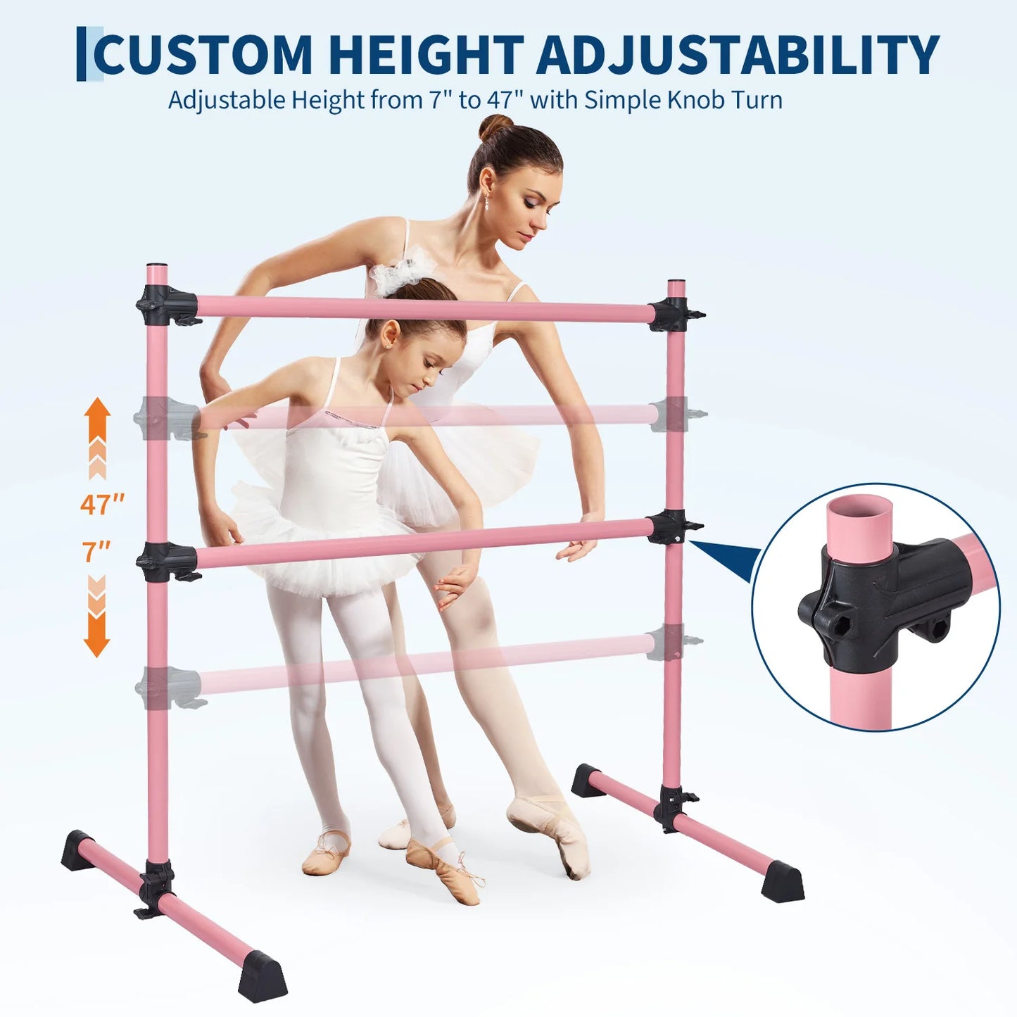 Heavy Duty Adjustable Freestanding Ballet Barre Dance Bar