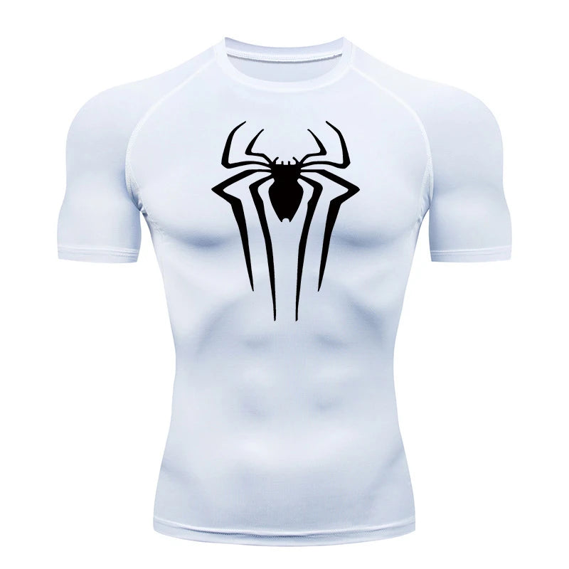 HooThreads Men Spider Print Quick Dry Compression Shirt