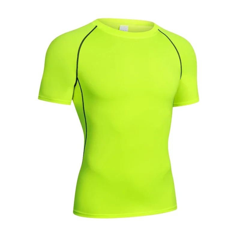 Men Black Long Sleeve Compression Quick Dry Fitness Top