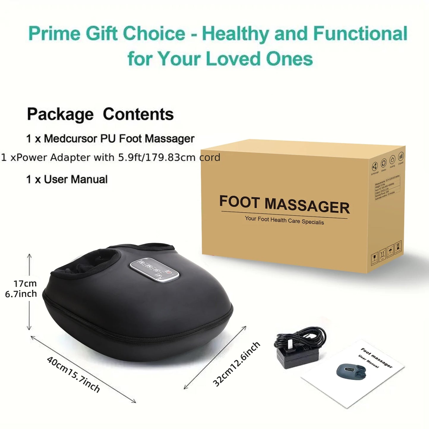 Leercon Automatic Foot Massager With Kneading Rollers And Airbag