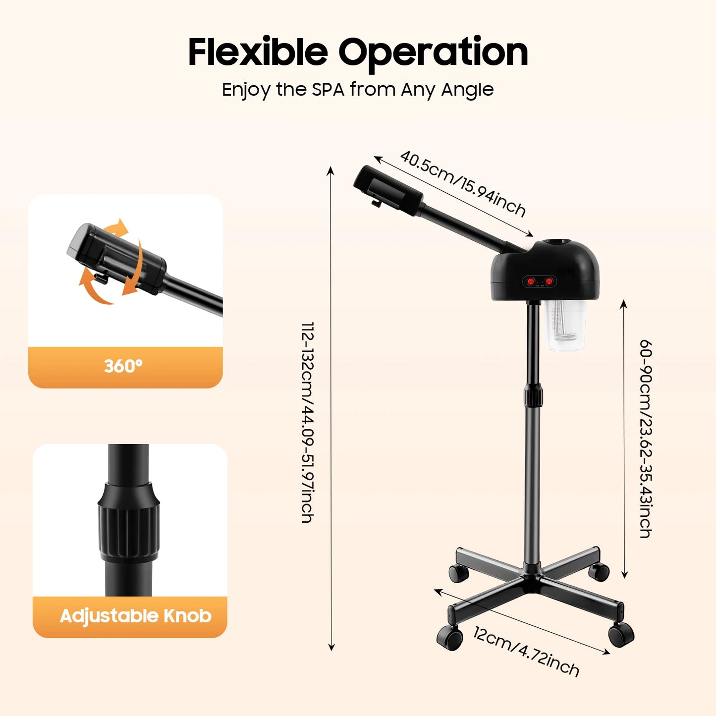 Bymaocar Ozone Facial Steamer With Height Adjustable Sprayer