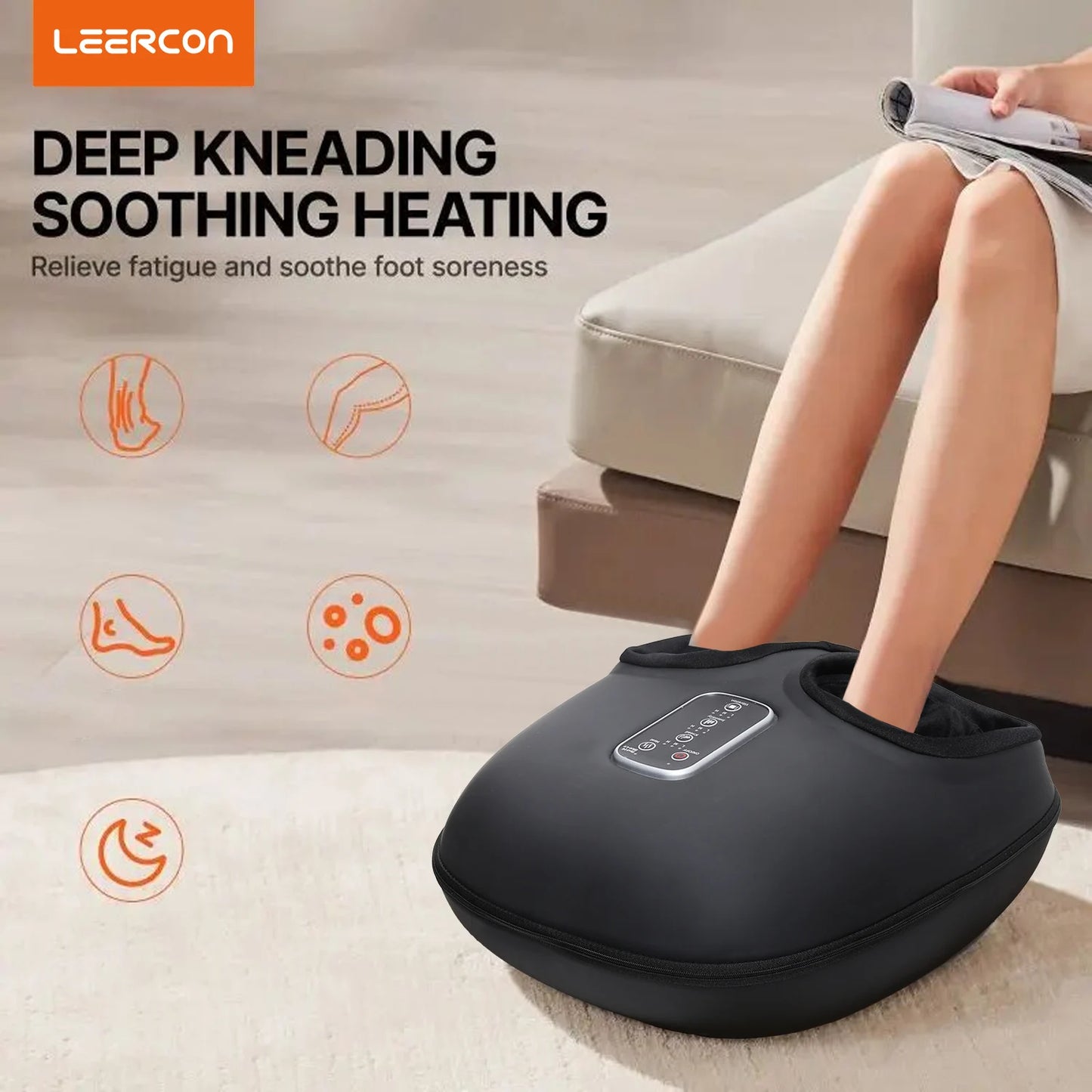 Leercon Automatic Foot Massager With Kneading Rollers And Airbag