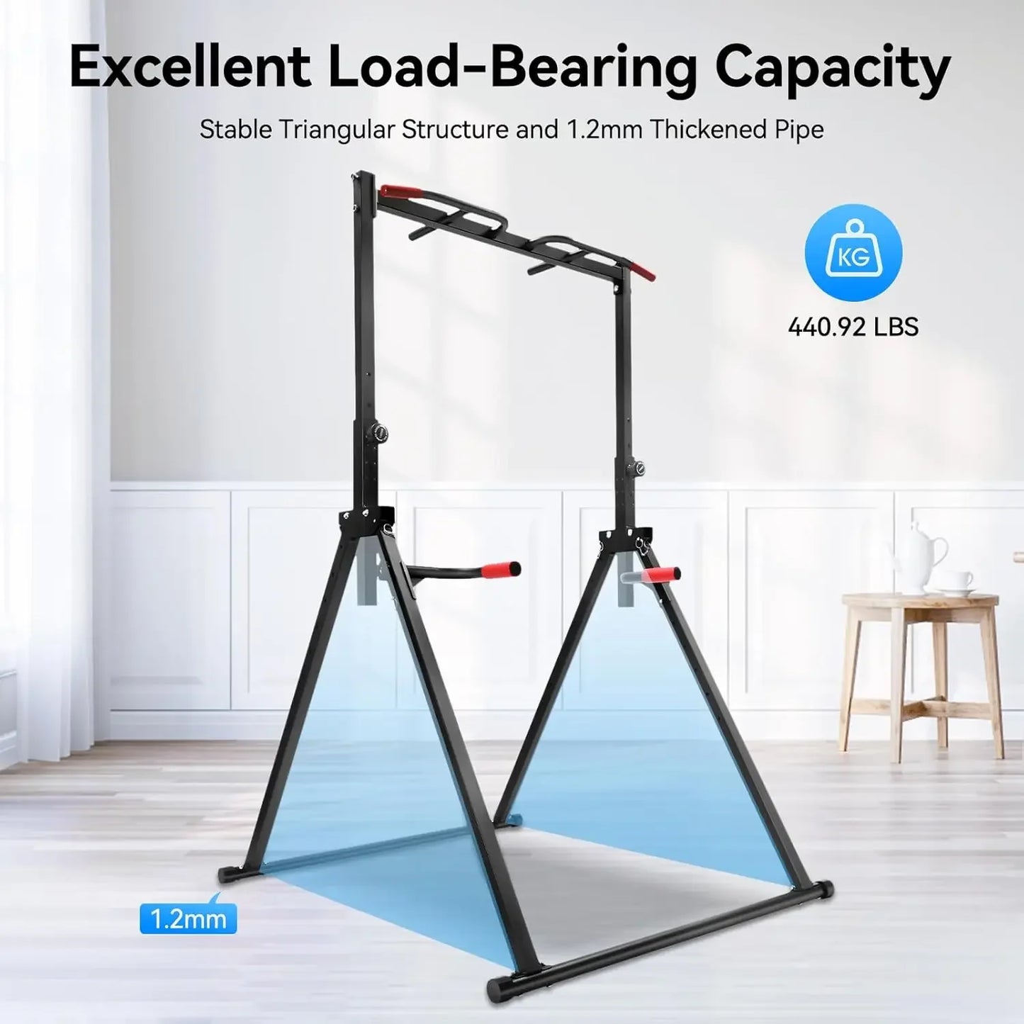 Power Tower Chin Up Bar Dip Station 440LBS Free Standing