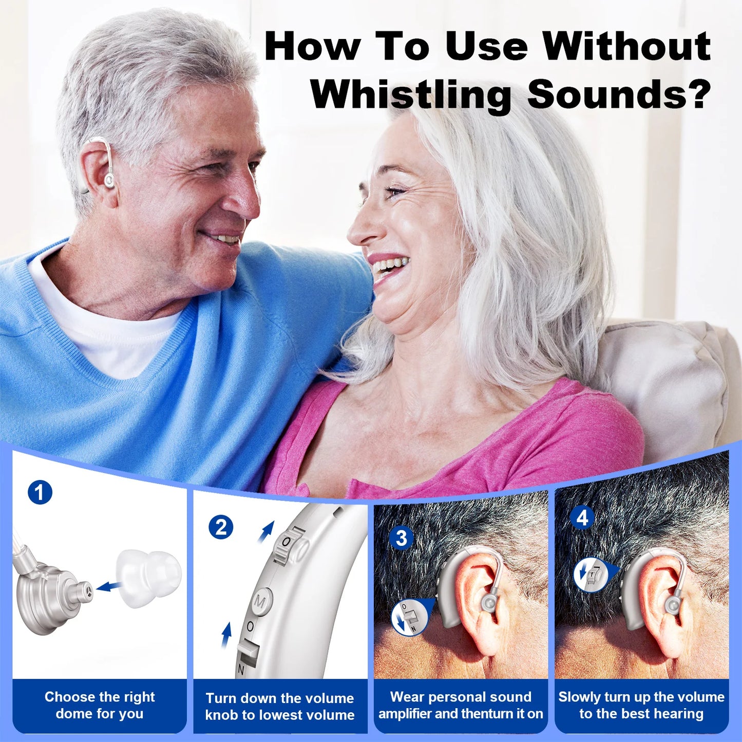 K&FCOPTEE Volume Adjustable Invisible Rechargeable Hearing Aids