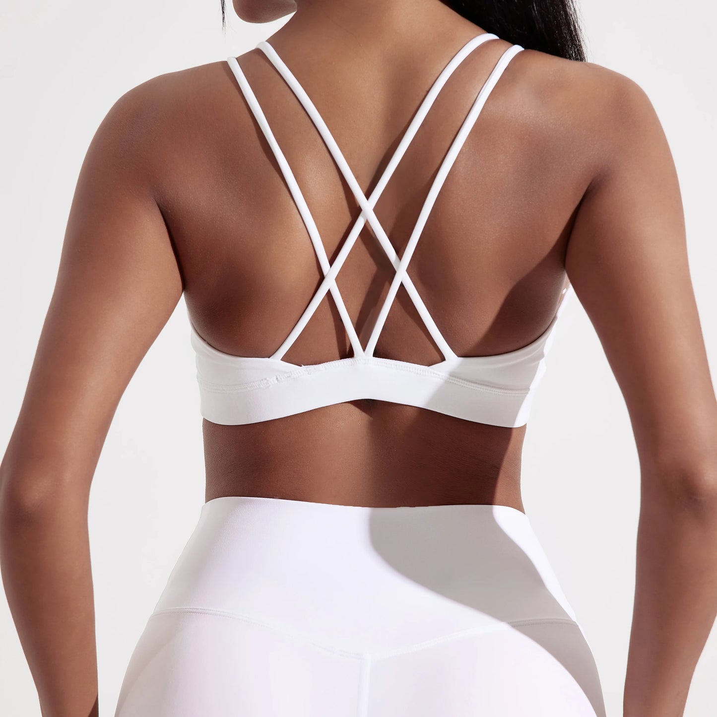 Soft Nylon Cross Back Sports Bra For Women
