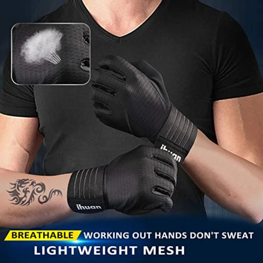 Men's Full Finger Workout Gloves for Weight Lifting