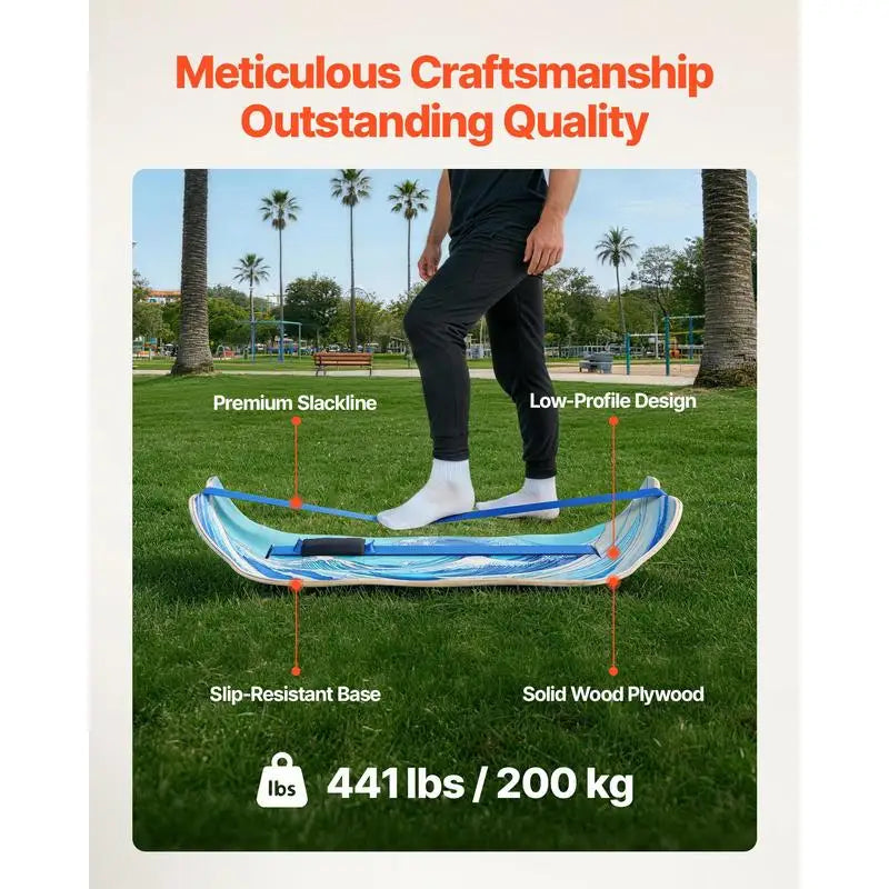 Wooden Curved Balance Board Adult Core Training Equipment