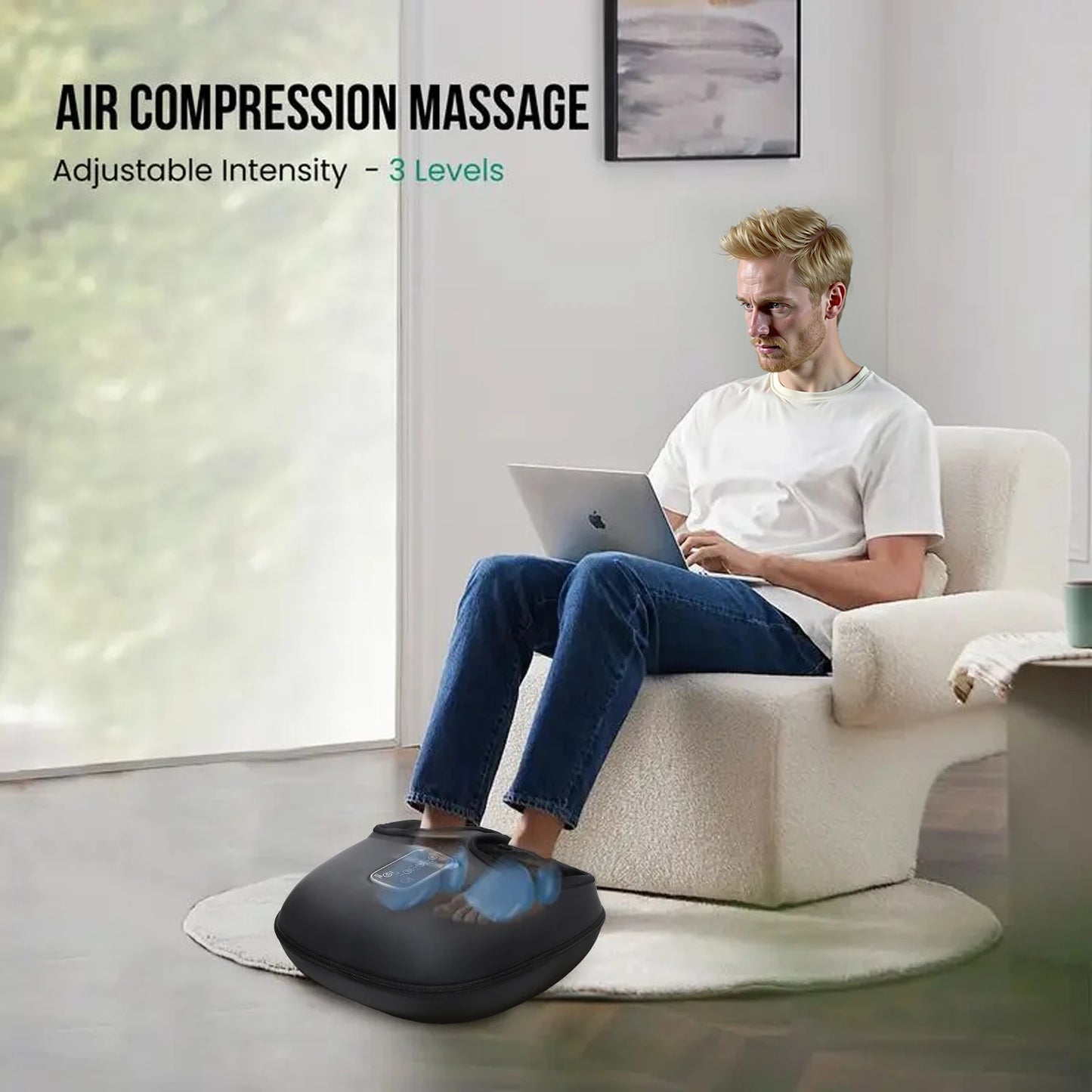 Leercon Automatic Foot Massager With Kneading Rollers And Airbag