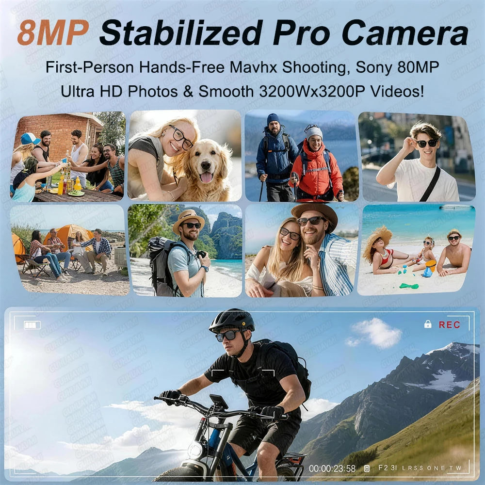 GUHUAVMI Smart AI Glasses 4K Dual Cameras Translation