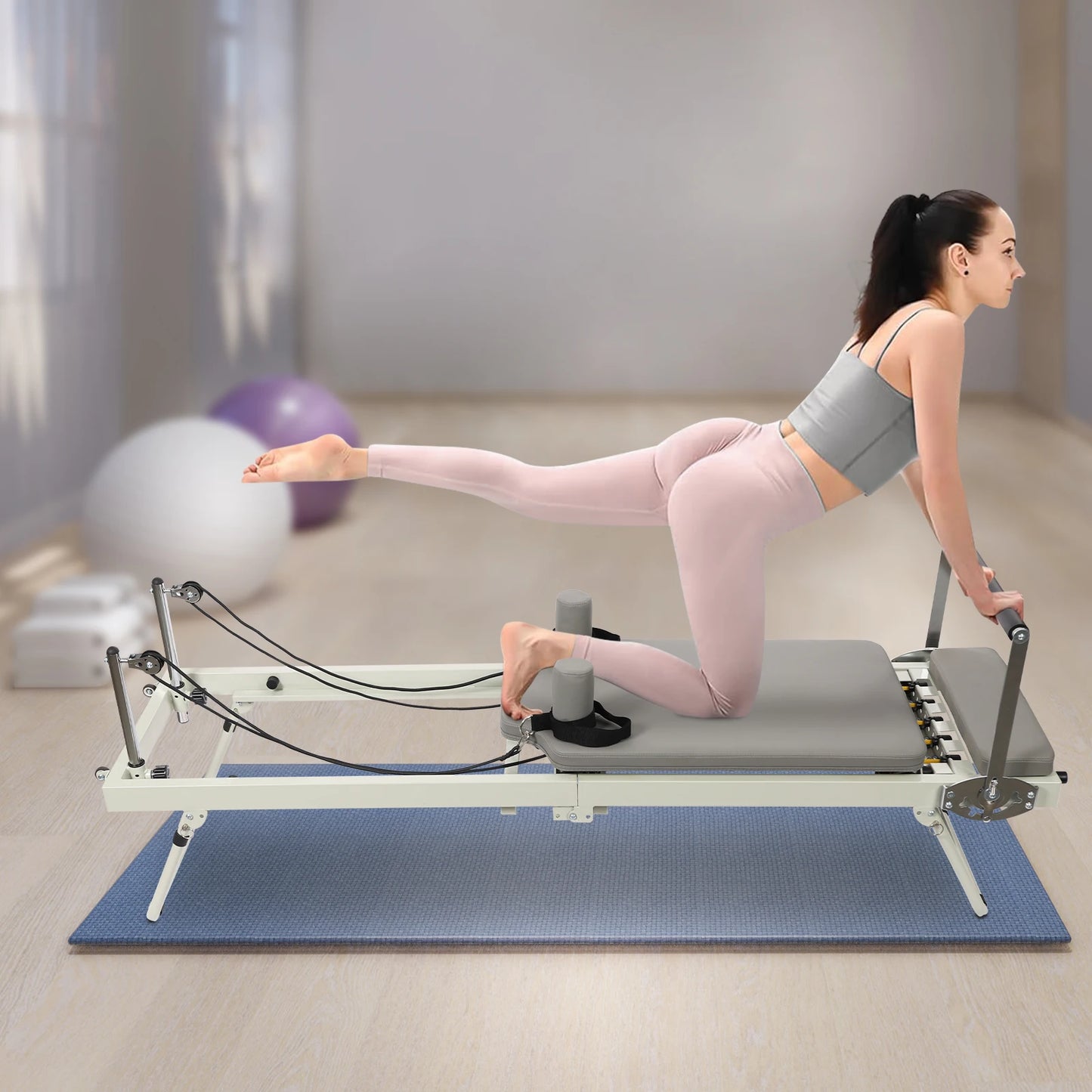 Foldable Pilates Reformer Machine For Multifunctional Yoga And Fitness Equipment