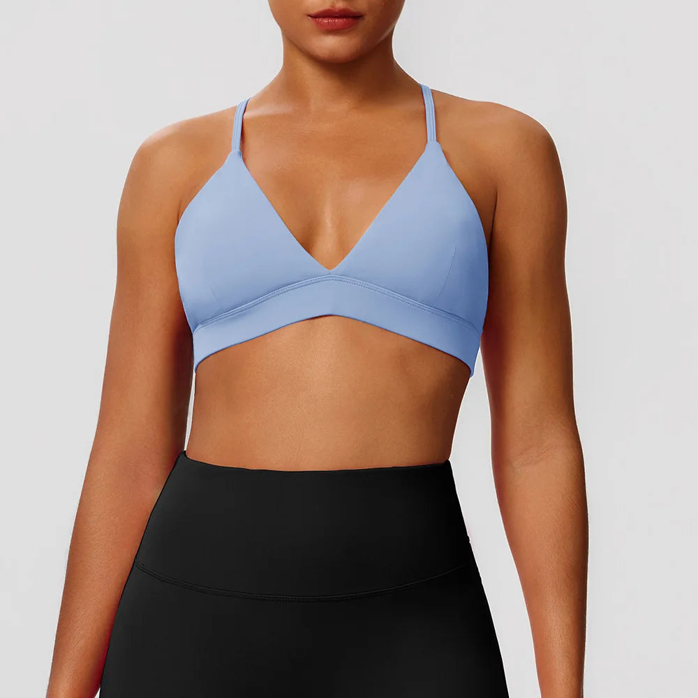 Women Wire Free Quick Dry Modacrylic Yoga Bra Top