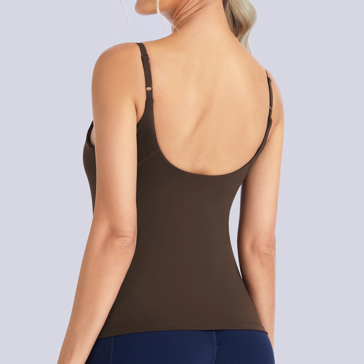 The Gym People Women's Longline Racerback Padded Workout Sports Bra Tank