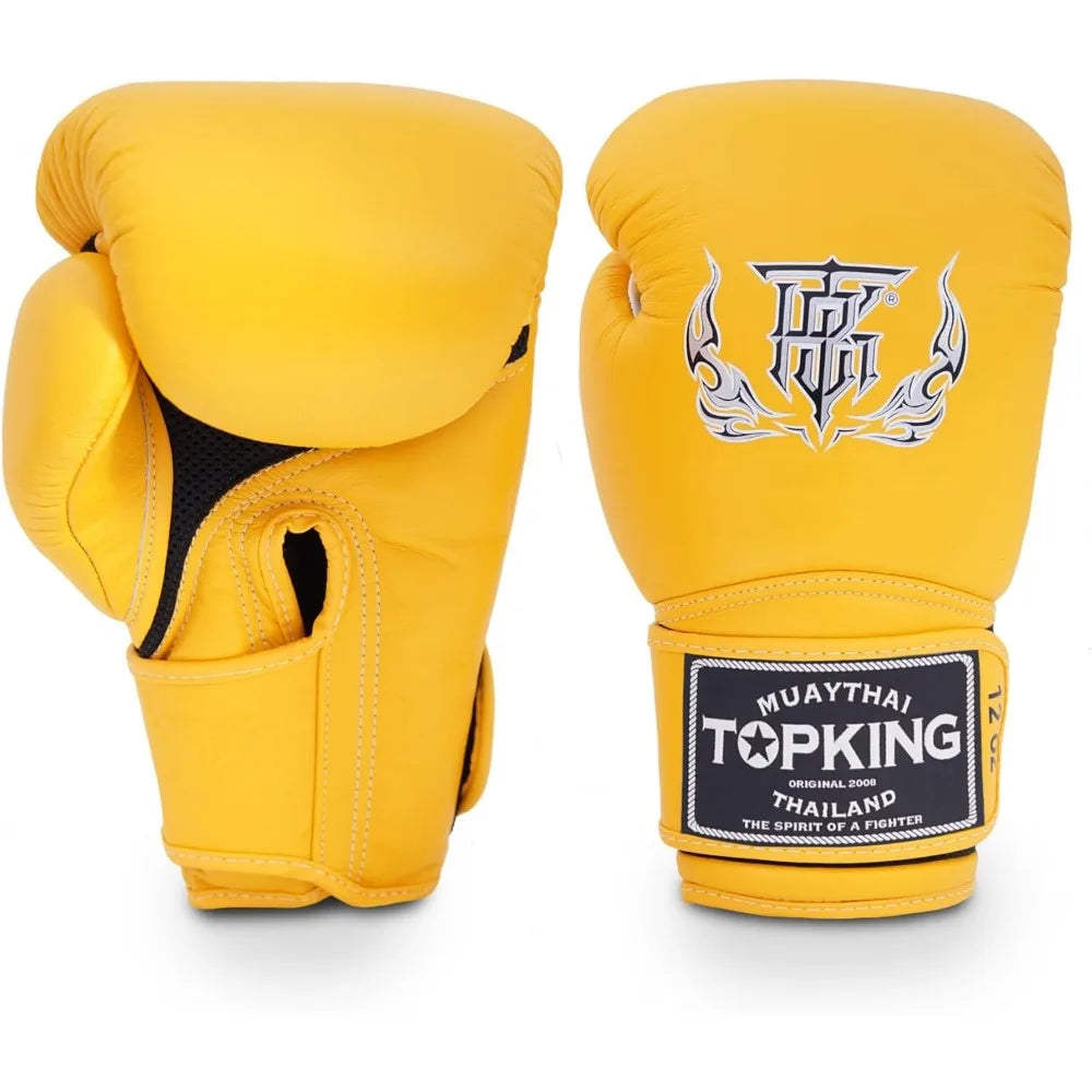 Top King Super Air Leather Muay Thai Training Boxing Glove