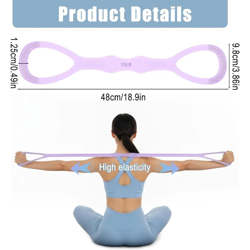 Figure Eight Resistance Bands With Handles For Strength Training