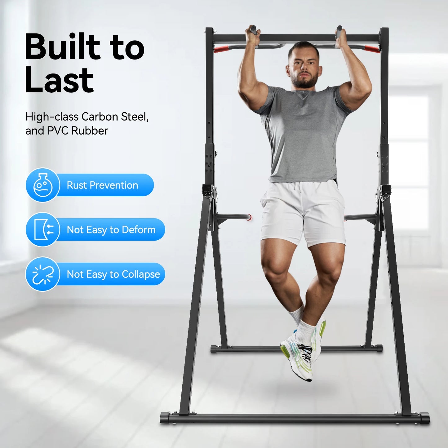 Power Tower Chin Up Bar Dip Station 440LBS Free Standing