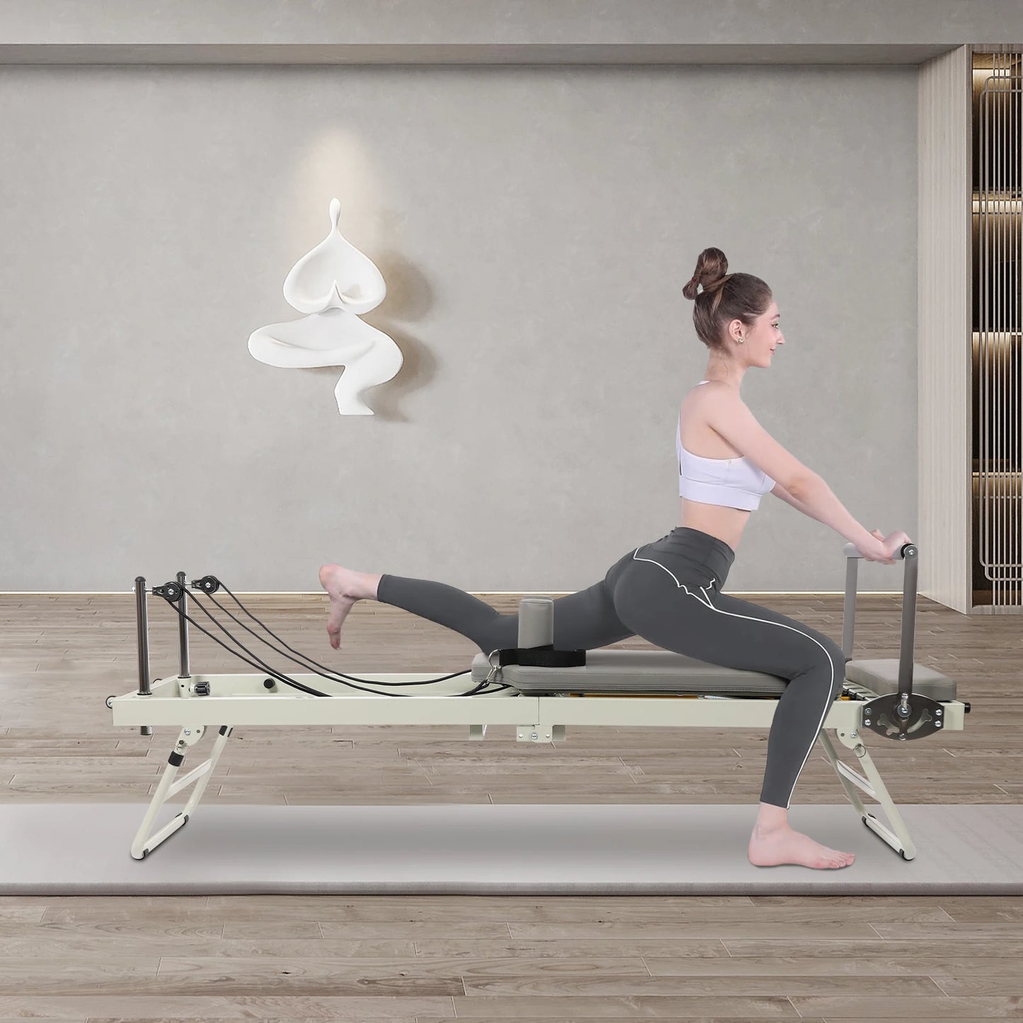 Foldable Pilates Reformer Machine For Multifunctional Yoga And Fitness Equipment