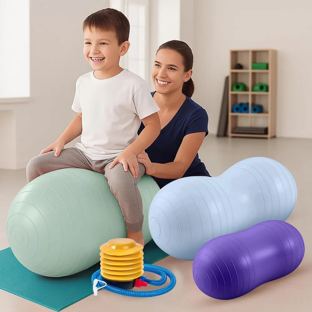 Anti Burst Peanut Exercise Ball With Pump For Kids Therapy